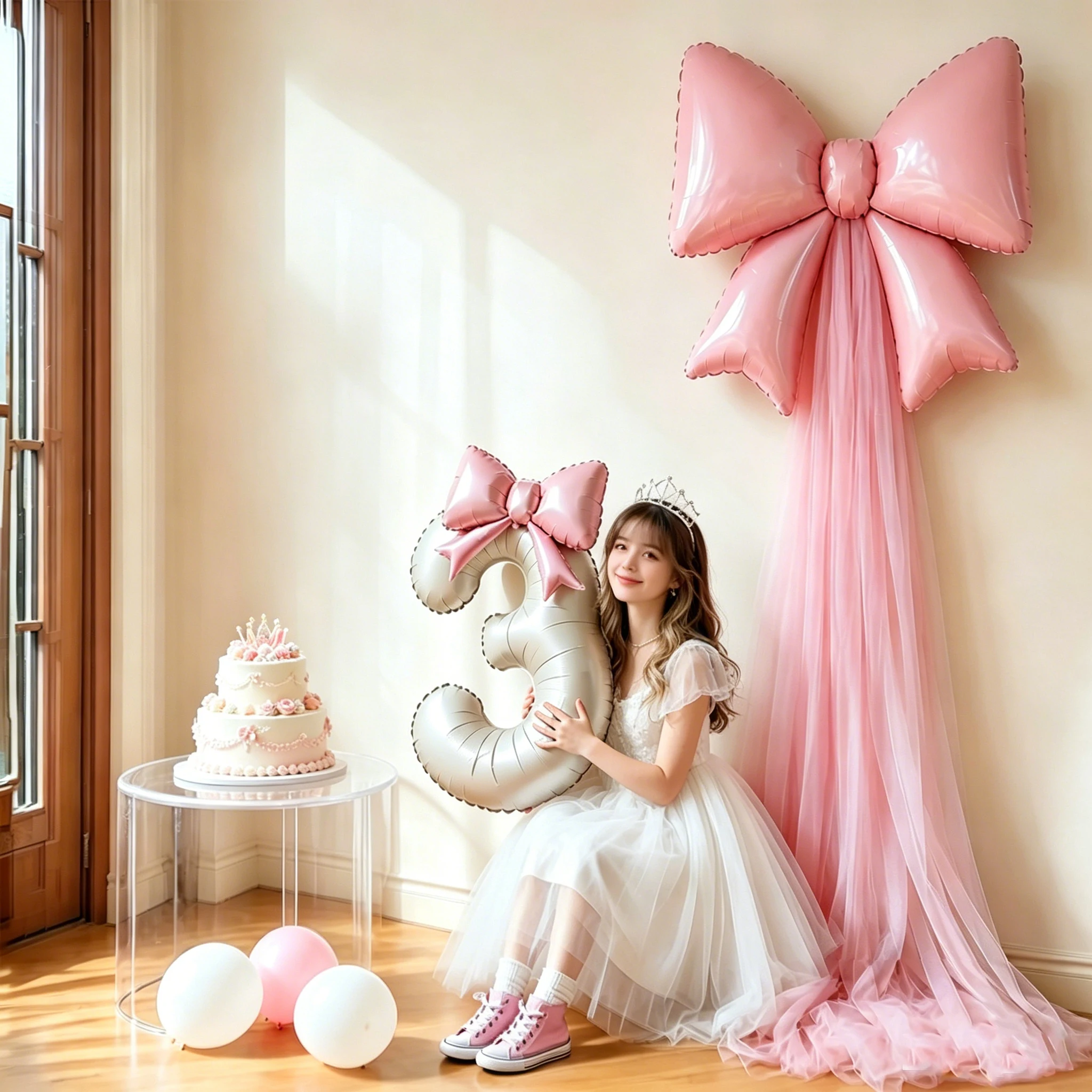 5ピースDIY蝶結び誕生日背景装飾バルーンセット、40インチ - Photography Zone のレビューと価格