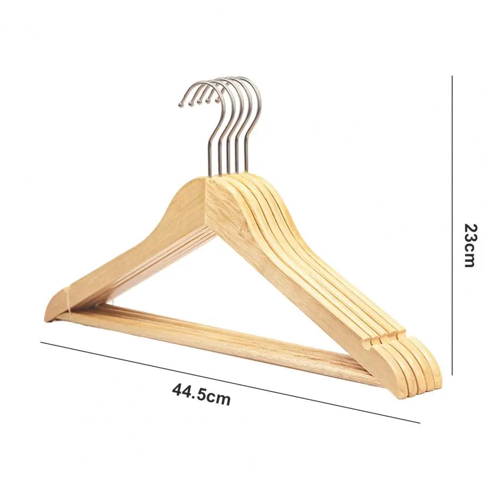 Form-fitting Hanger Durable Wood Hangers with Metal Hooks for Closet Organization Space-saving Clothes Storage Set of 5 Sturdy