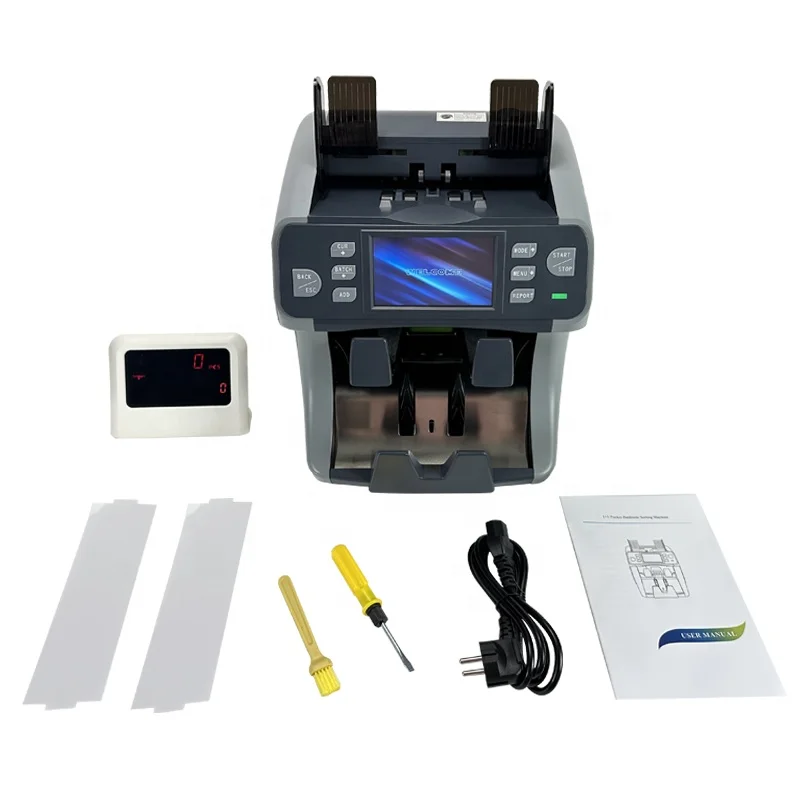 الكشف عن الطباعة الرقم التسلسلي متعدد العملات قيمة المزيج آلة عداد النقود عالية الجودة عد الفواتير النقدية #5