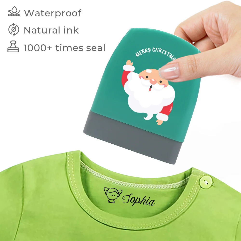 Cartoon Cute Animals Christmas Personalized Name Stamp For Kids Diy For Children Name Seal Clothes Chapter Customized Stamp Gift