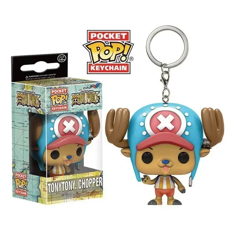 2024 NEW FUNKO POP One Piece YAMATO RORONOA ZORO Chopper Keychain Toy NAMI LUFFY TARO LAW D. ACE POCKET Pop Keychains Toys