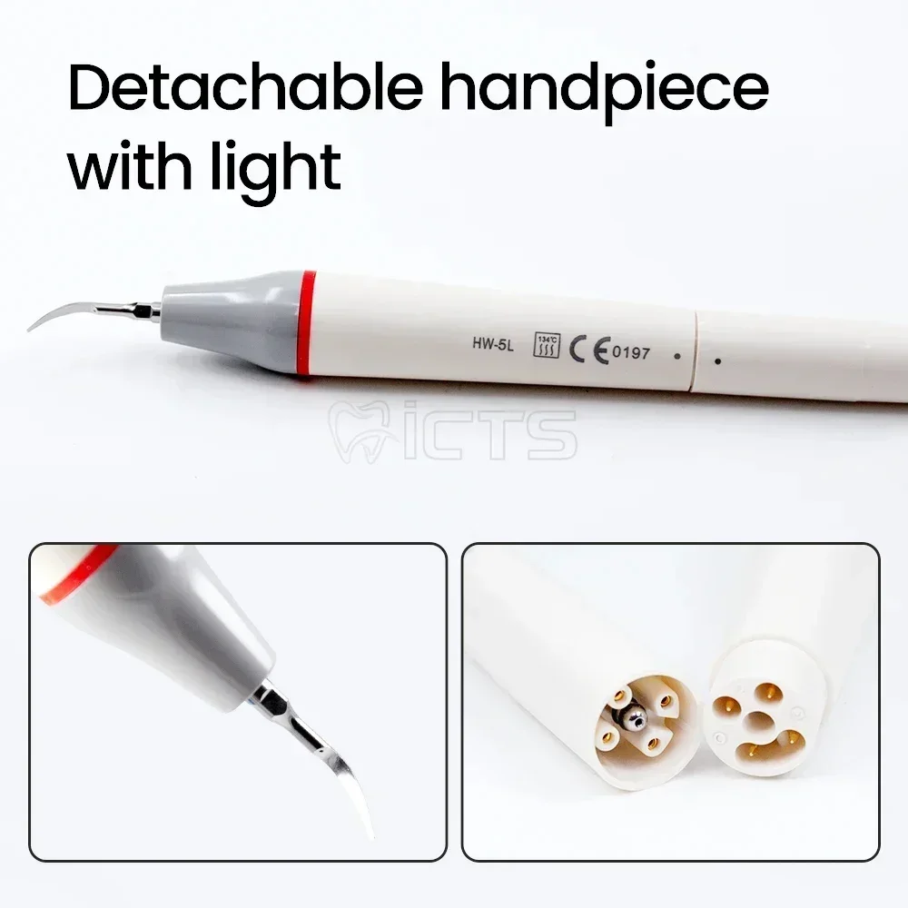 UDS-E LED Precision Ultrasonic Scaler: Easy Detach Handpiece with Light, Auto Hydration, Perfect for Scaling, Perio, Endo Care