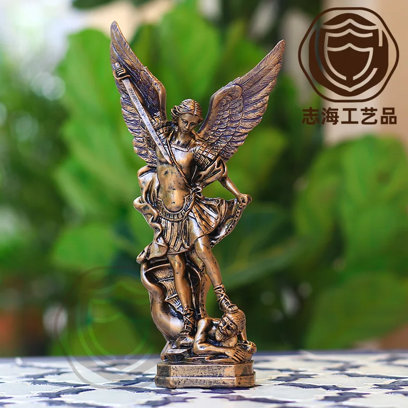 

Classical bronze demon-killing St. Milga angel statue ornaments Christmas gift resin crafts