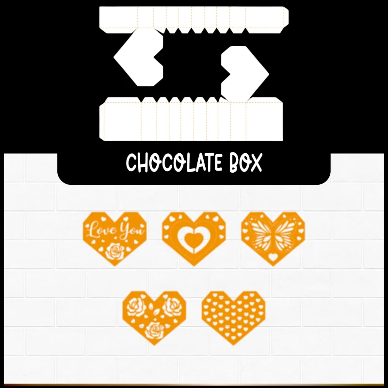 Heart-shaped Chocolate Box Metal Cutting Dies for DIY Scrapbooking Album Paper Cards Decorative Crafts Embossing Die Cuts