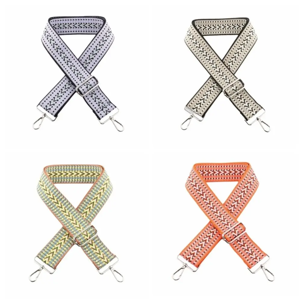 Polyester Bag Shoulder Strap 5cm Width Ethnic Pattern Crossbody Belt Adjustable Jacquard Craft Wide Bag Sling