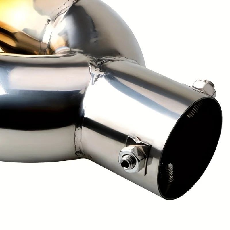 2.5 بوصة مدخل مزدوج العادم تلميح الفولاذ المقاوم للصدأ مصقول كاتم الصوت الذيل العالمي الترباس على المزدوج منفذ العادم أنبوب مستقيم