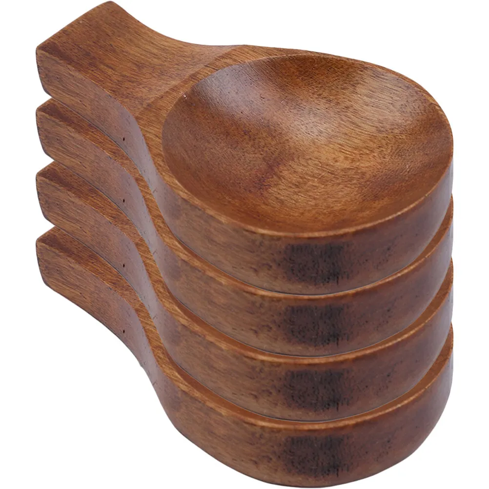 Juego de 4 Platos de Madera Premium para Salsas y Condimentos, para Salsa de Soya, Vinagre, Aceite de Chile, Mostaza, Frutas, Ensaladas y Aperitivos