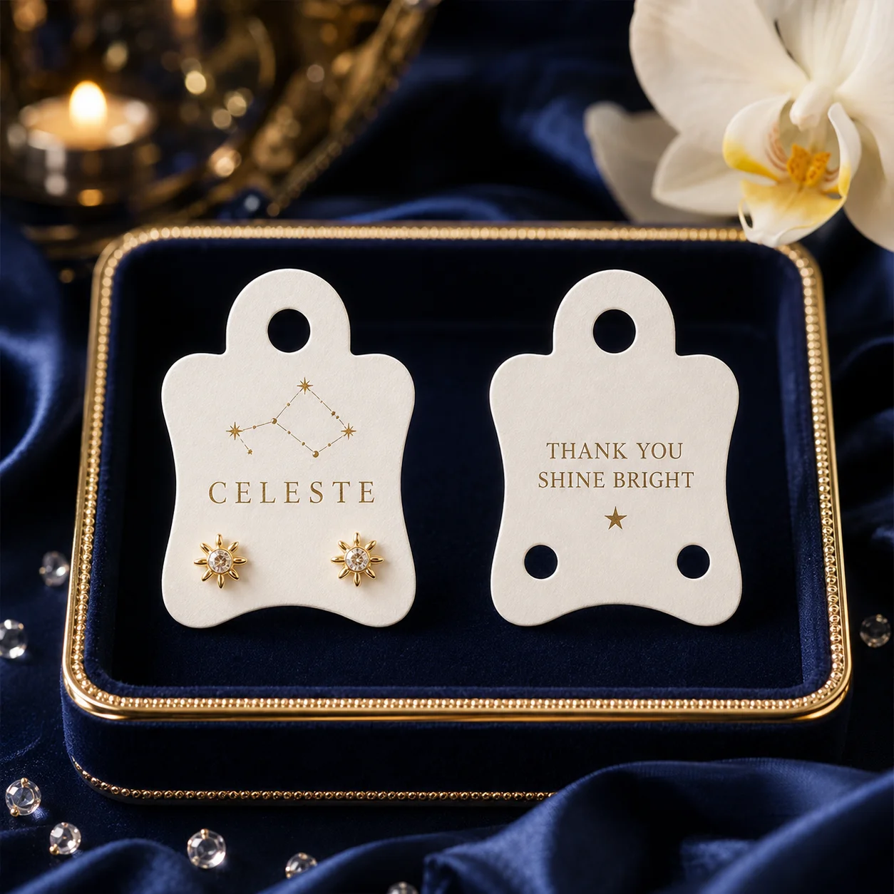 Custom Earring Display Tags Personalized text Print Paper Earring Cards Handmade Jewelry Packaging Cards for Small Shop Retail