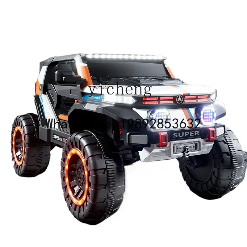 ABC Children's Electric Car Four-Wheel Remote Control Toy  Vehicle Baby Battery Car Four-Wheel Drive with Swing