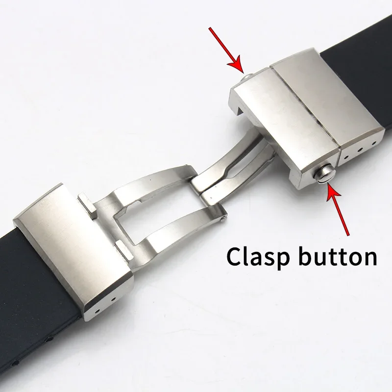 واجهة محدبة 24*11 حزام مطاط السيليكون ل أوريس أكويس سوار حزام ساعة الغوص مقاوم للماء حزام الساعات مشبك قابل للطي