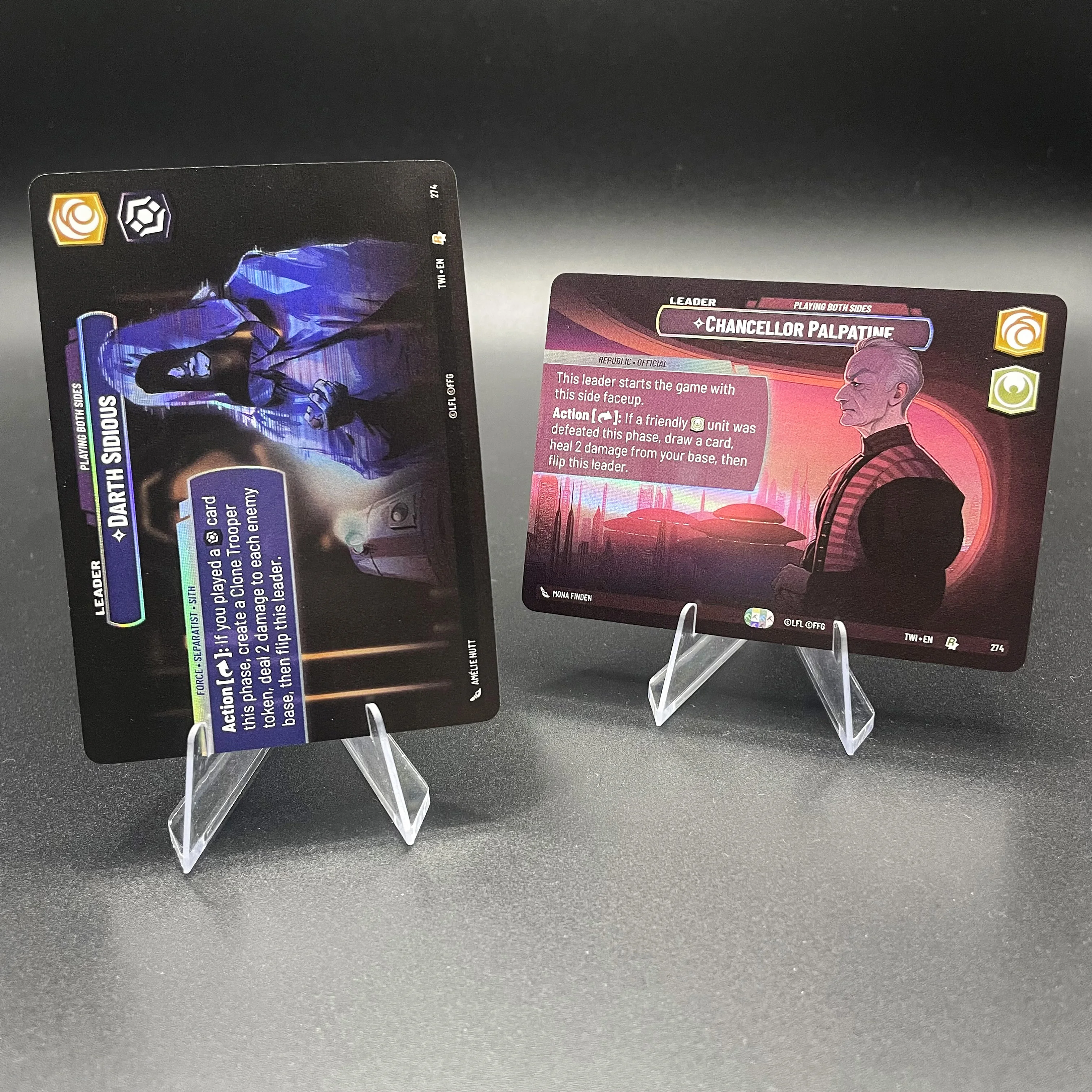 

SWUDB Proxy Showcase Cards Darth Sidious Yoda Cad Bane Poe Dameron Leia Organa Rare Rainbow Card Collectible Trading Game