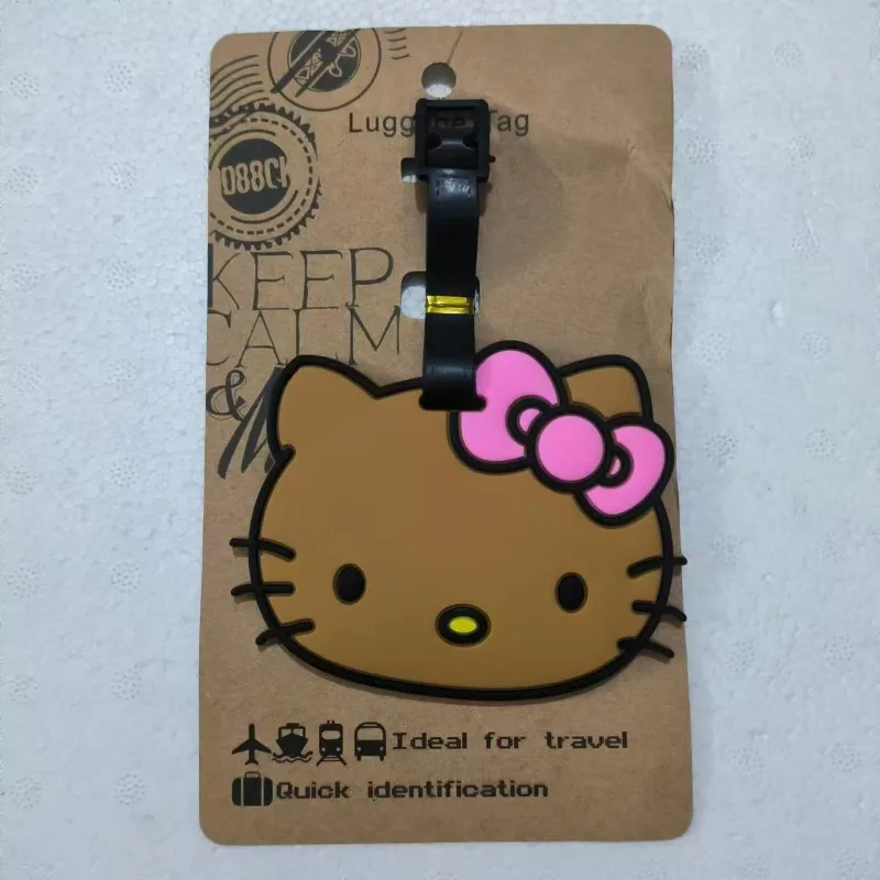 Kawaii Sanrio Luggage Tag Travel Accessories Cute Cartoon Hello Kitty Suitcase Baggage Boarding Portable Label PVC