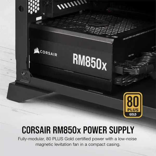 CORSAIR RM850x Fully Modular ATX Power Supply 80 PLUS Gold - Low-Noise Fan - Zero RPM Black