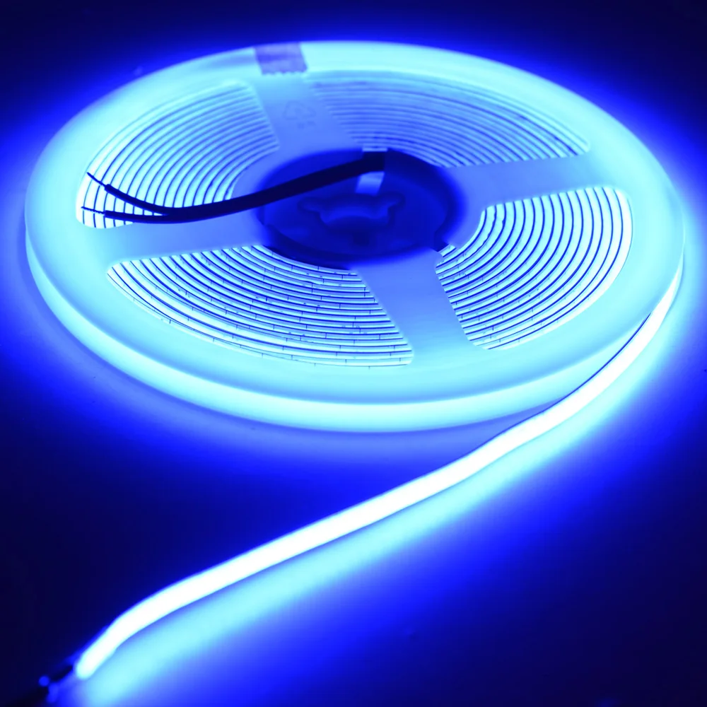 3mm/5mm Dünner Farbiger COB LED-Streifen DC 12V 24V Flexibles LED-Band für DIY-Lampen 3000K Rot Eisblau Rosa Orange Bernstein Dimmbar