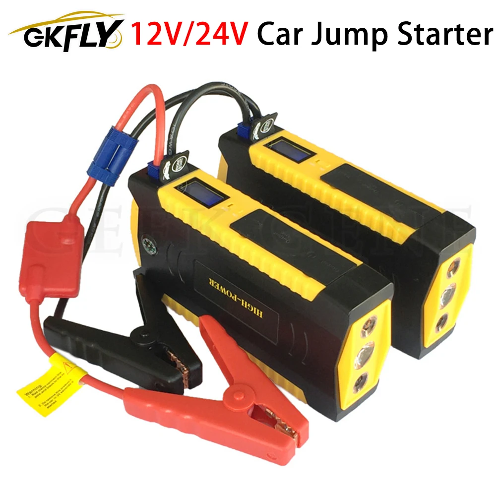 GKFLY Emergency 24V 12V Starting Device 600A Portable Car Jump Starter Power Bank Charger For Battery Booster Petrol Diesel Car