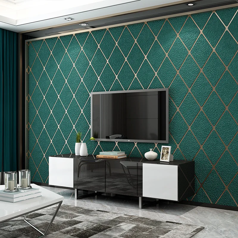 Thickened Velvet Flocked 3D Stripe Wallpaper for Living Room TV Background Wall Bedroom Headboard Modern Simple