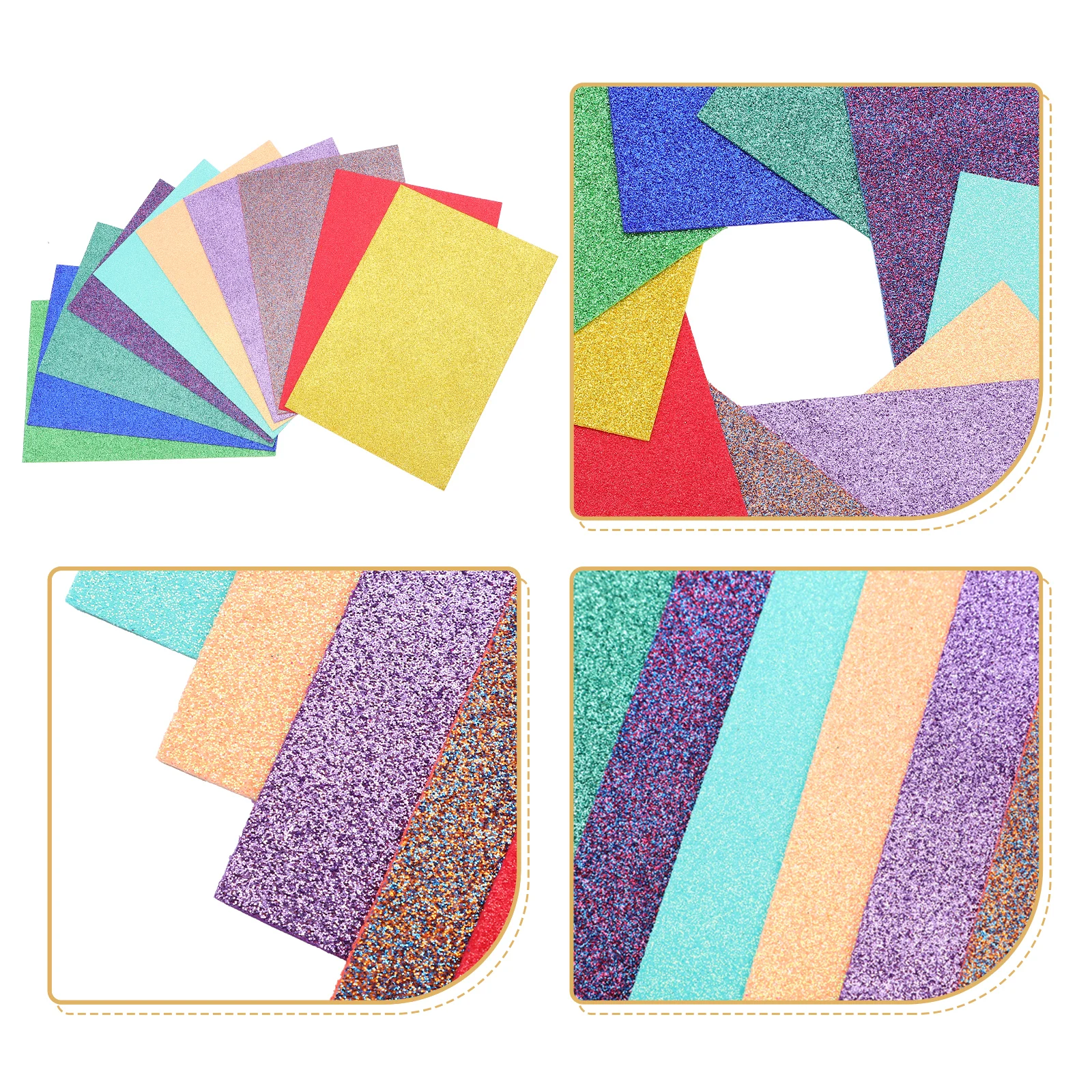 

2pcs Glitter Foam Sheets Craft Eva Sparkly Decorative Paper For Diy Cards Handmade Projects Party Home School Nursery