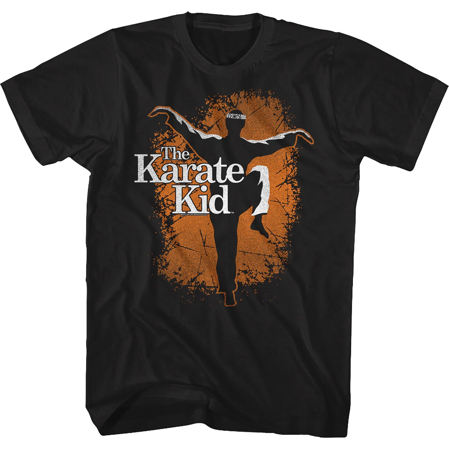 Vintage Karate Movie Silhouette T-Shirt 100% Cotton O-Neck Summer Short Sleeve Casual Mens T-shirt Size S-3XL