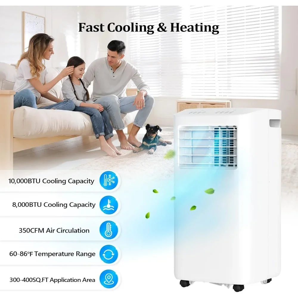 HAOYUNMA WiFi Enabled 10000 BTU Portable Air Conditioner with Heat, 4-in-1 Cooler, Heater, Dehumidifier, Fan, Room Mobile