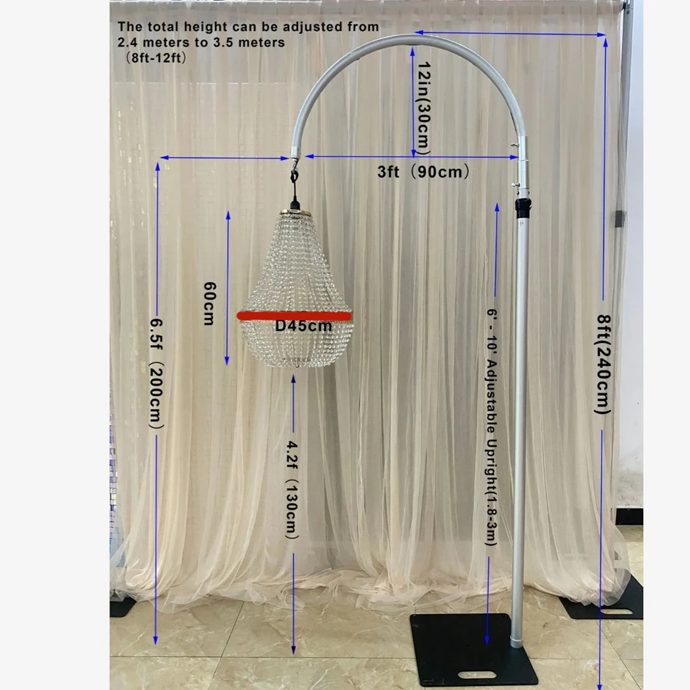 10 Uds nuevo diseño decorativo túnel de luz LED arco de fondo de boda para Decoración