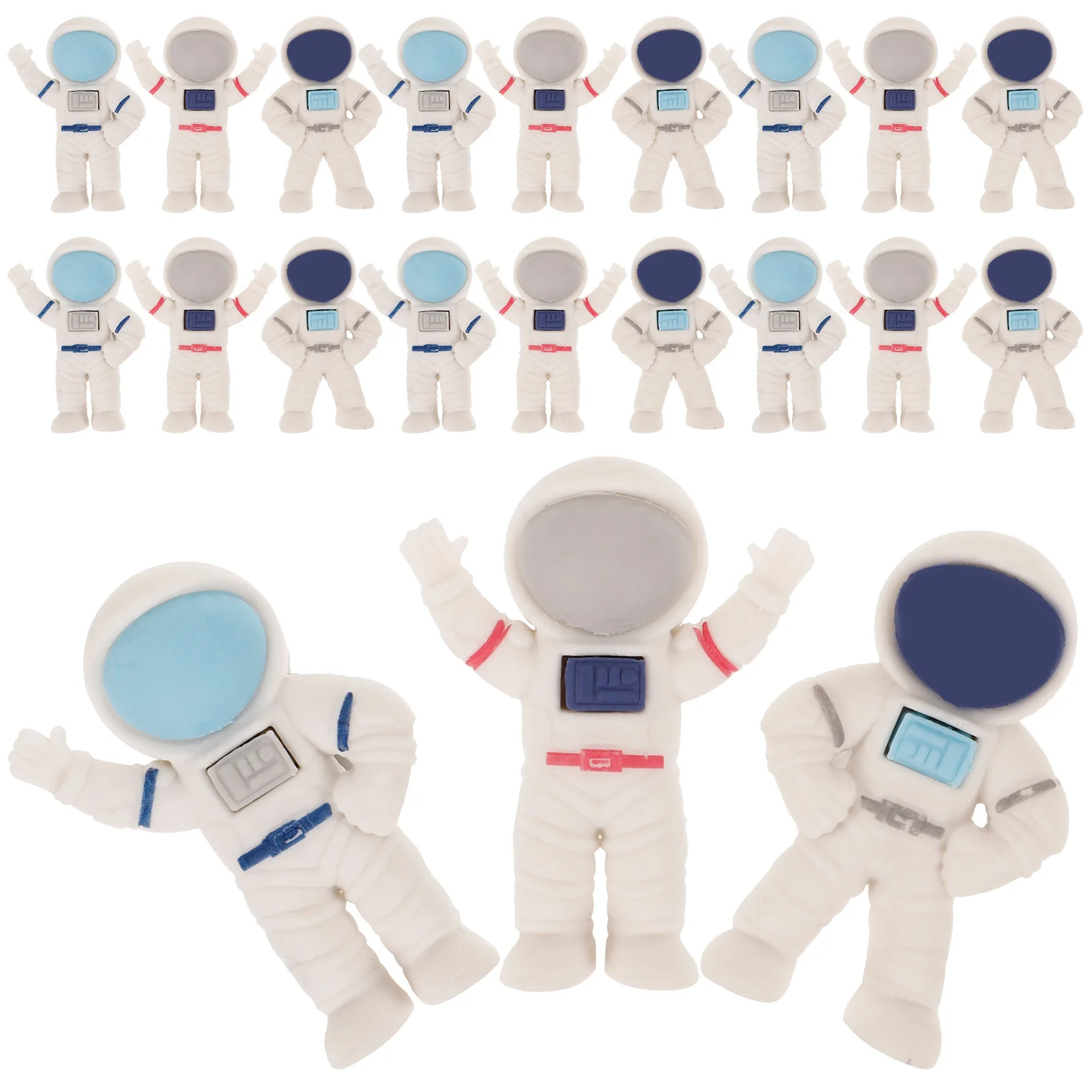 Imagem -02 - Astronauta Borracha Presente Mini Borrachas dos Desenhos Animados Ornamentos Presentes Pequeno Bonito Menino Mini Adorável 24 Peças