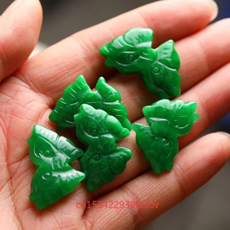 3PC Natural Jade Double Sided Carving Colorful Butterfly Bead Accessories DIY Earring Jewellery Fashion Hand-Carved Amulet Gift