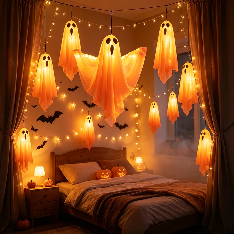 Halloween Hanging Light Up Gho - огляд і ціна Lighting Decor Bedroom