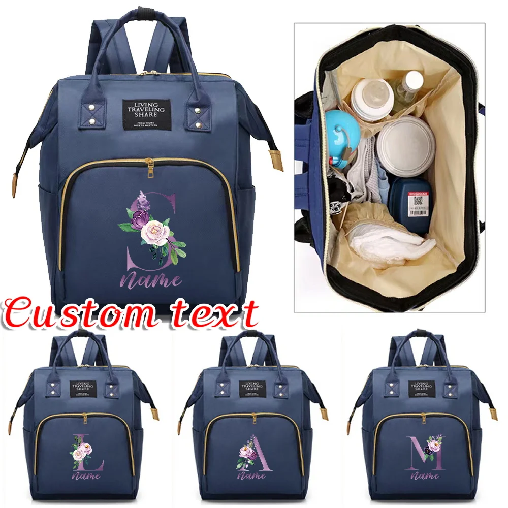 

Персонализированное индивидуальное имя, рюкзак для мамы, сумки для подгузников, рюкзак для бутылочки молока, коврик для пеленания новорожденных, удобная сумка для хранения