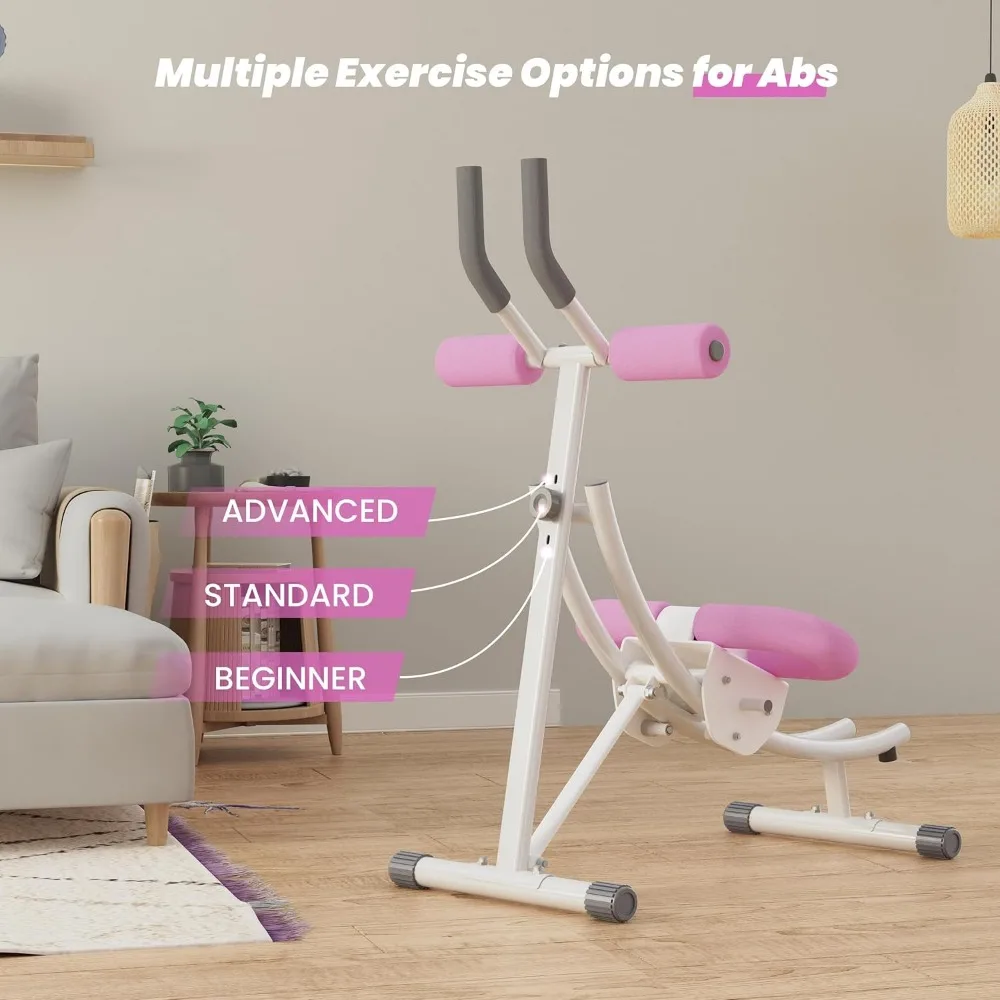 Macchina Ab regolabile con display LCD, attrezzatura da palestra domestica per allenamento centrale, rosa