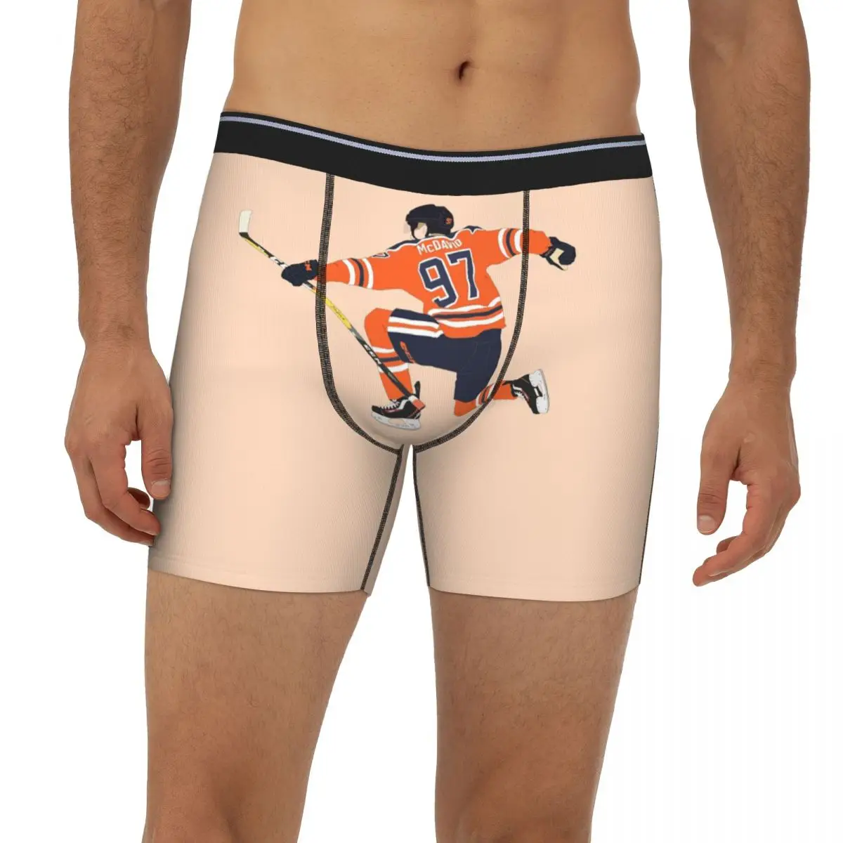 

Connor McDavid 97 For Edmonton Oilers Fans Long Boxer Underpants Short Men's Panties Soft Underwear Homme Man Boyfriend Gifts