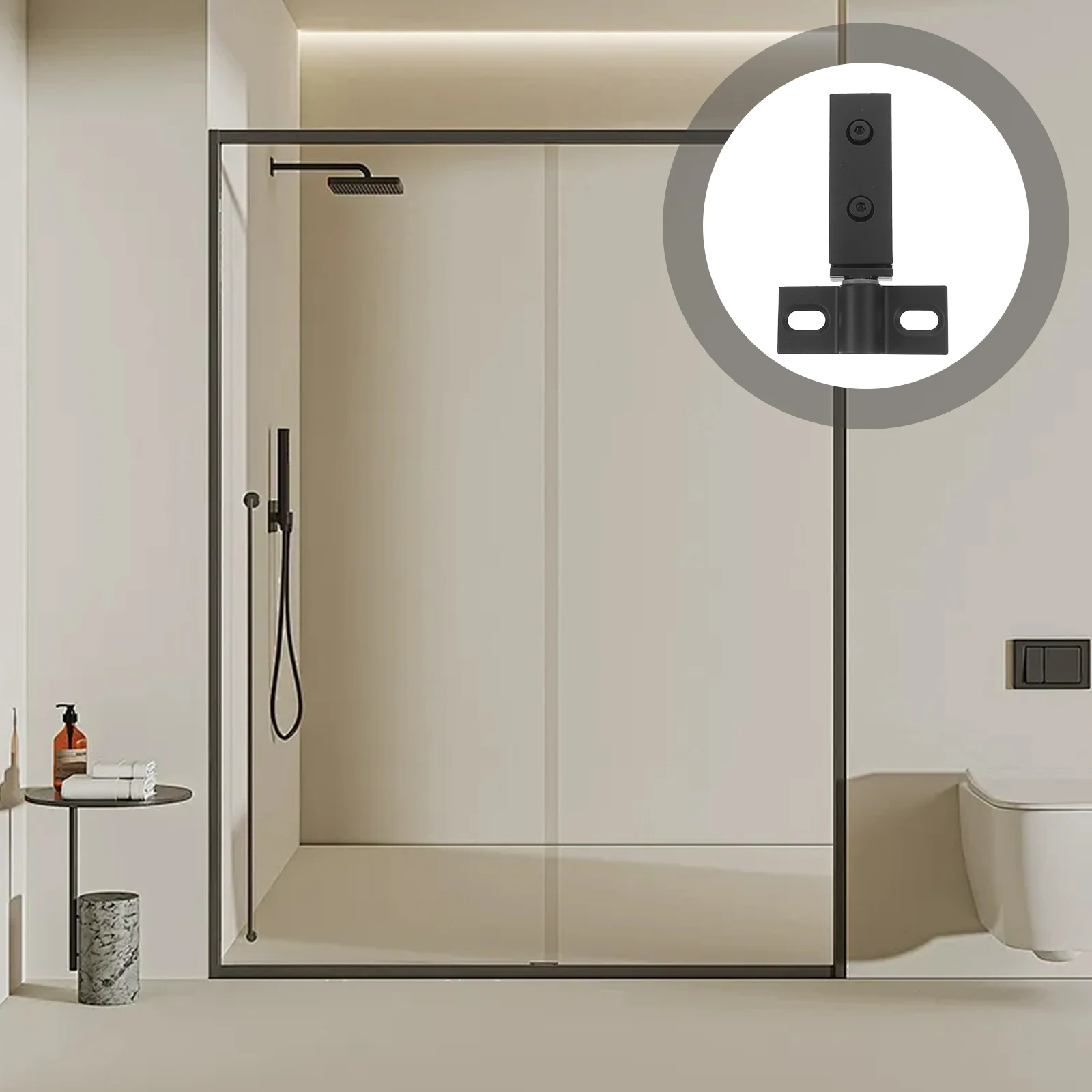 

1 set 1 Set Stainless Steel Dual Hole Heavy Duty Pivot Hinge Bathroom Home Hotel Replacement Door Pivot Hinge Glass Shower Door