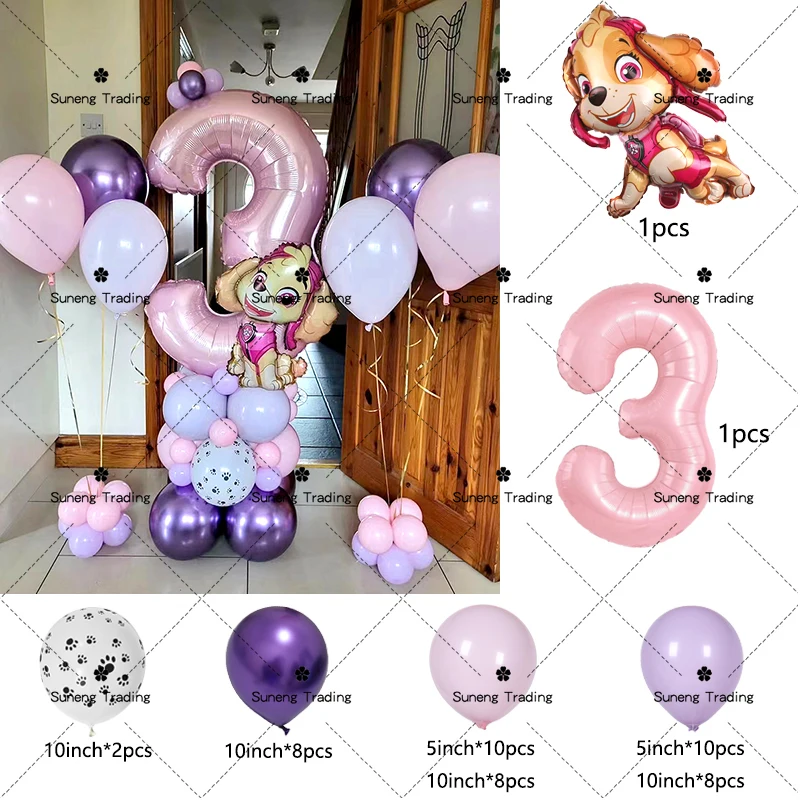 Paw Patrol Balloon Bouquet Set Bulbasaur Human Figure Aluminum Balloon Decor Supplies Kids Birthday Party Gift
