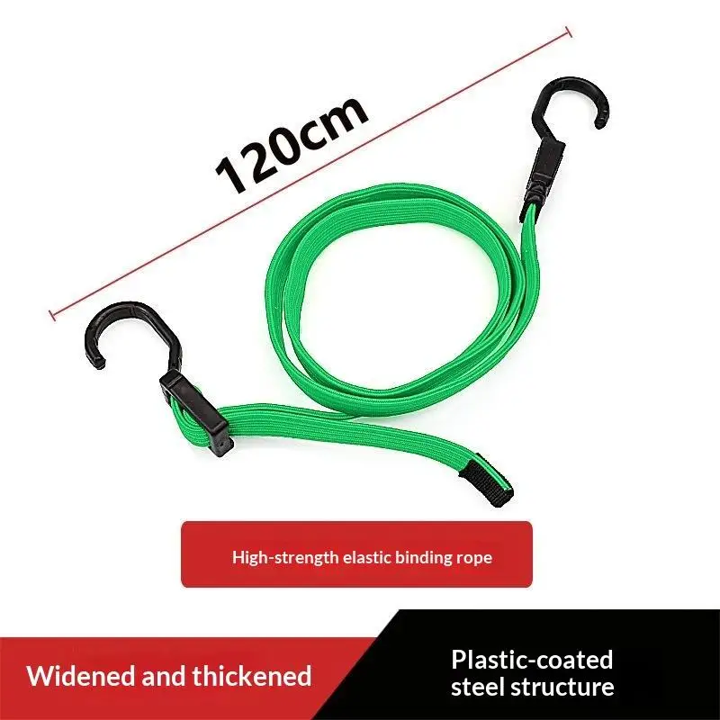 With Hooks Motorcycle Bicycle Cargo Securing CordHeavy Duty Elastic Tie Down Straps Stretch Car Luggage Cord Widening Flat Rope