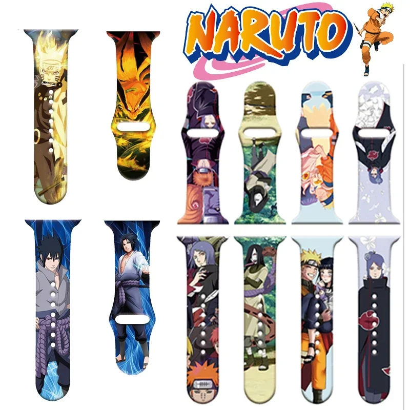 Naruto Sasuke Silicone Strap for Apple Watch Band 44mm 40mm 45mm 41mm 49mm Ultra 42mm 38 Mm Bracelet for Apple Watch Series Gift