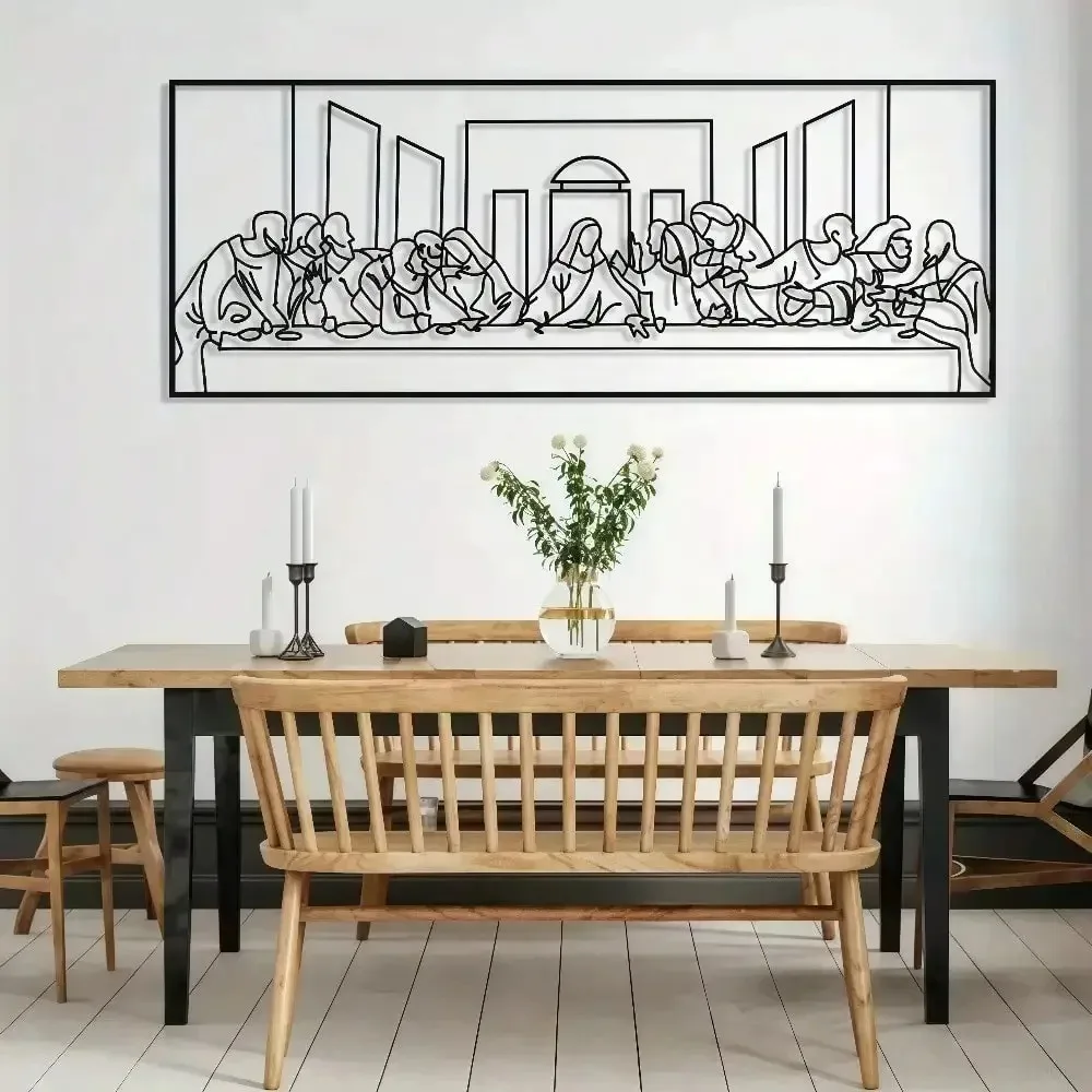 Da Vinci The Last Supper Metal Wall Sculpture Christian Jesus Art Vintage Home Religious Wall Decor