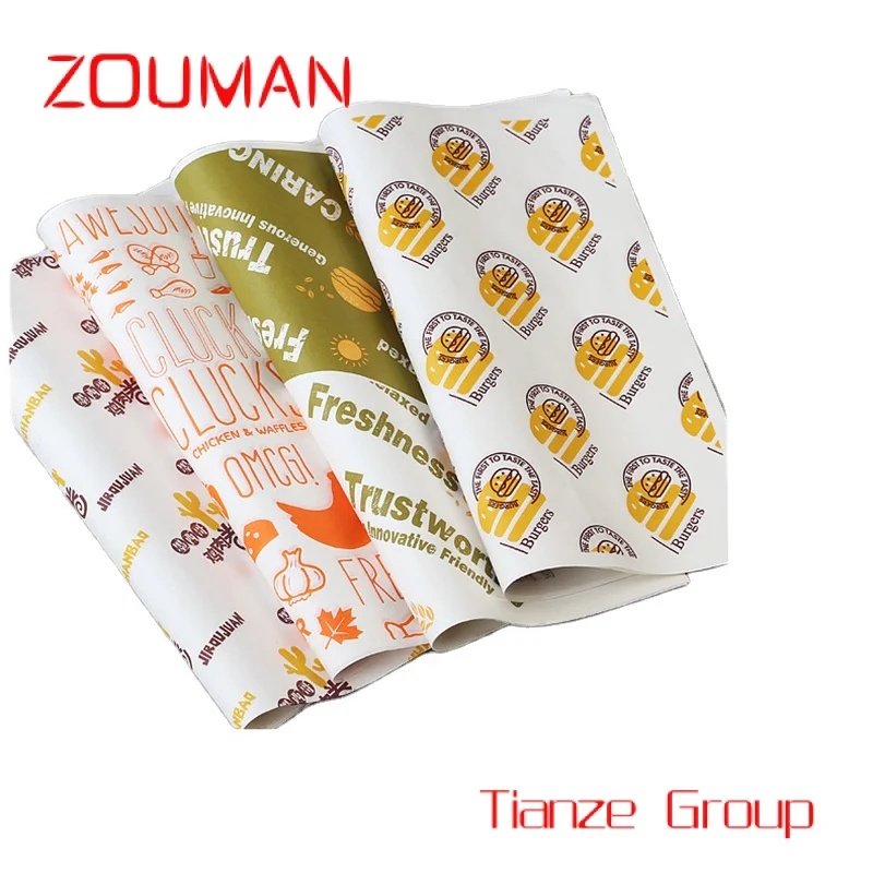 Custom , Hamburger Paper Wrapper  Customized Hamburger Restaurant Cake Grease Proof Hamburger Paper Fast food packaging