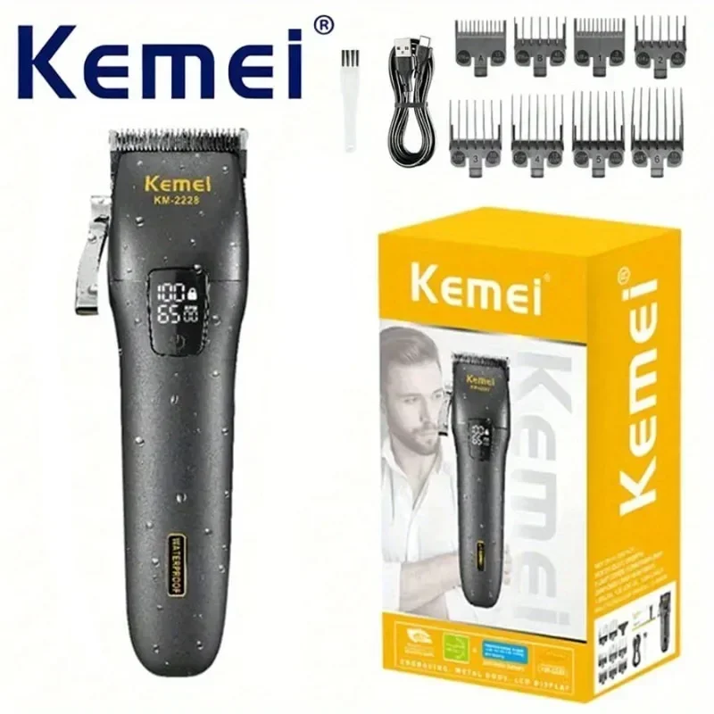 

KEMEI km-2228 digital washable Hair clipper salon specific shaving cordless hair clipper men's electric hair clipper