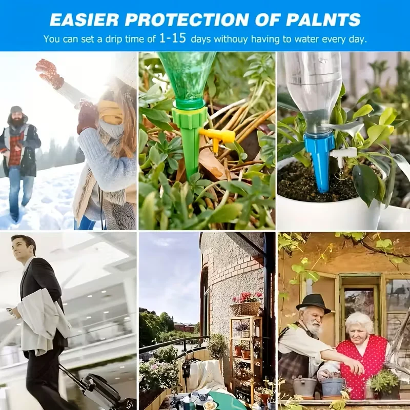 20 قطعة جهاز الري بالتنقيط للري الأوتوماتيكي، فوهة تحرير بطيء قابلة للتعديل، جهاز سقي النباتات مع صمام التحكم #4