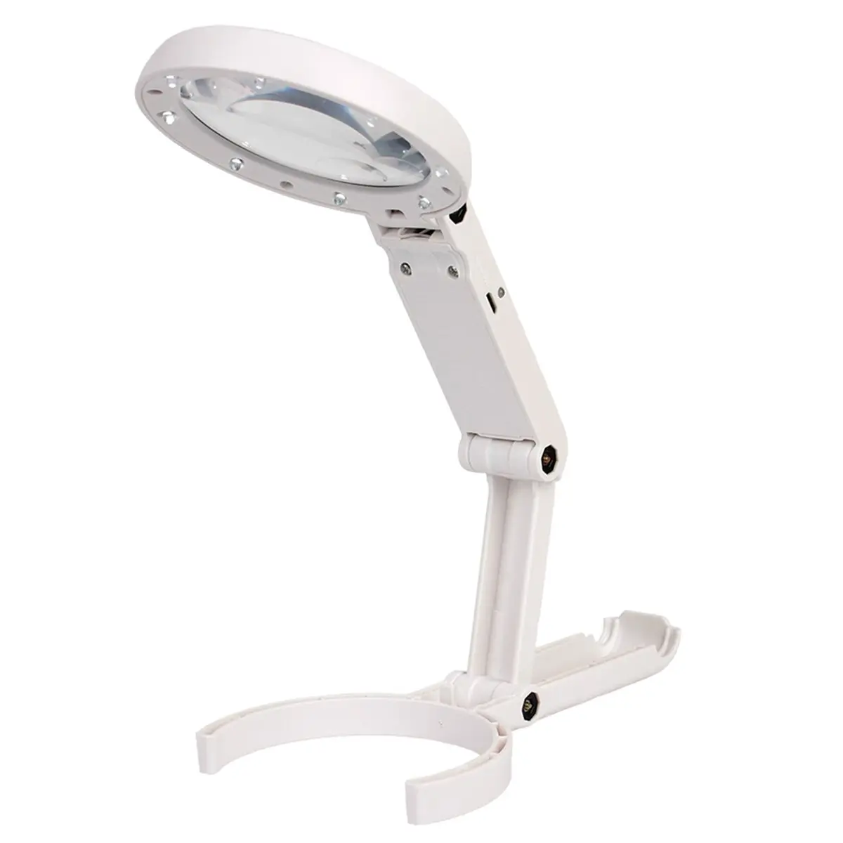 A72U Foldable with 8 LED Light 5x 11x Stand Desk for Jewelry Appraisal Reading Repair Magnifying Glass Portable Hand-Held