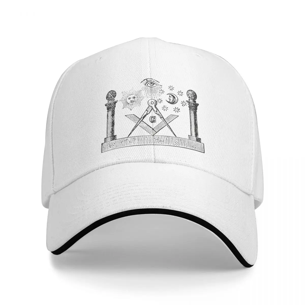 Symbols Of Masonry Freemasonry Baseball Caps Hip Hop Freemason Gold Square Compass Sandwich Cap Unisex Adjustable Caps Hat