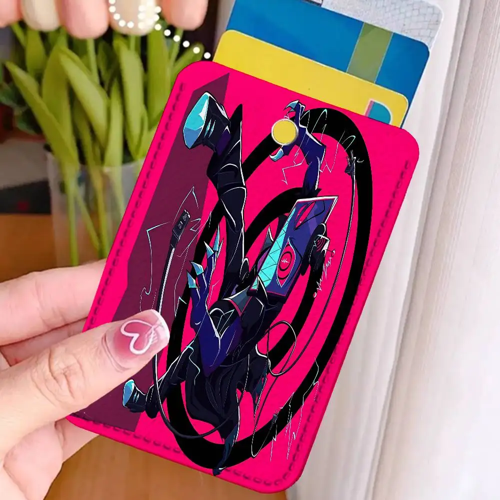 H-Hazbins-S VOX Trust Us H-Hotel Premium PU Leather Card for Daily Use Holder Card Case with Metal Carabiner Customizable Design