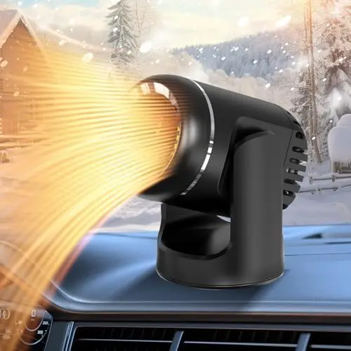 

Портативный автомобильный обогреватель 12В - быстрое размораживание и удаление запотевания лобового стекла, подключение к прикуривателю для внедорожников и автомобилей