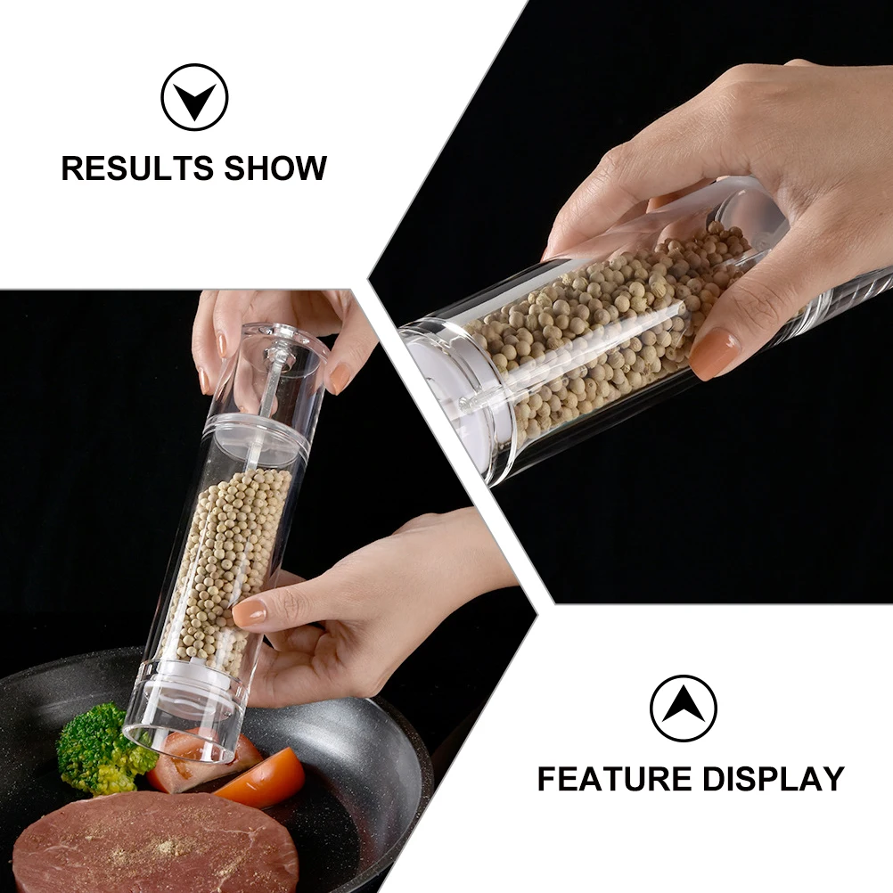 

Pepper Grinder Tool Salt Manual Adjustable Coarseness Sea Shaker Transparent Refillable Kitchen Bar Restaurant