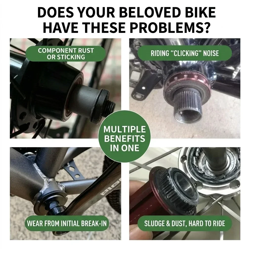 Premium Bicycle Grease 2 oz with Applicator Brush, Waterproof Bike Bearing Lubricant for MTB & Road Cycling, Wear & Rust Proof