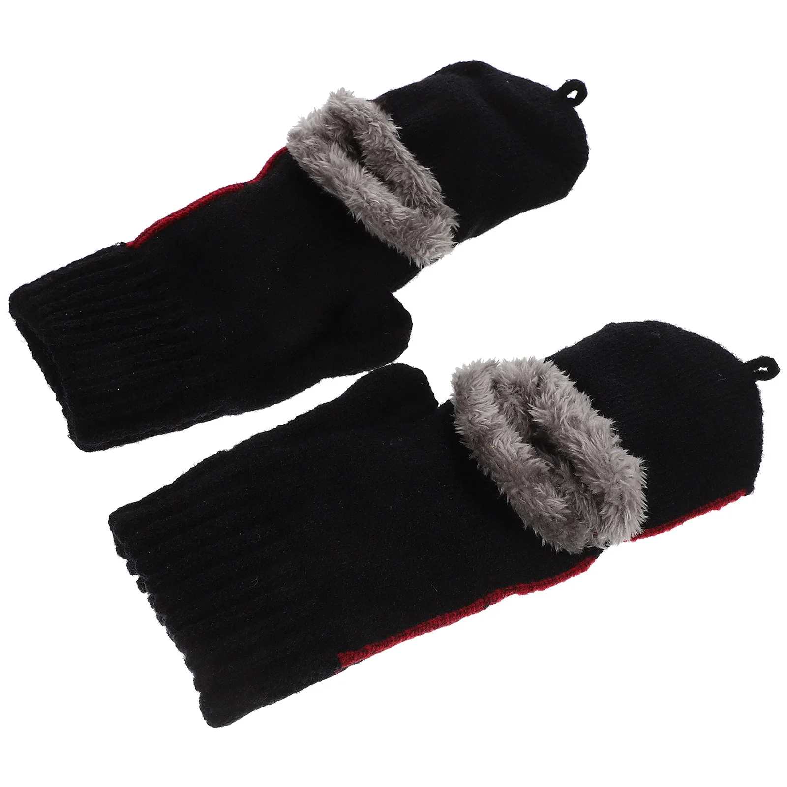 

1Pair Flip-Cover Winter Gloves Women Warm Soft Thick Windproof Hand Protector Cycling Fluff Gloves Hand Warm Keep Prop