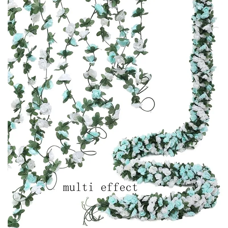 250 cm künstliche Rosenblüten, Ranke für Zuhause, Raumdekoration, Herbst, Garten, Bogen, Weihnachten, Rattan, DIY, gefälschte Pflanzen, Hochzeitsdekoration – Detail 7