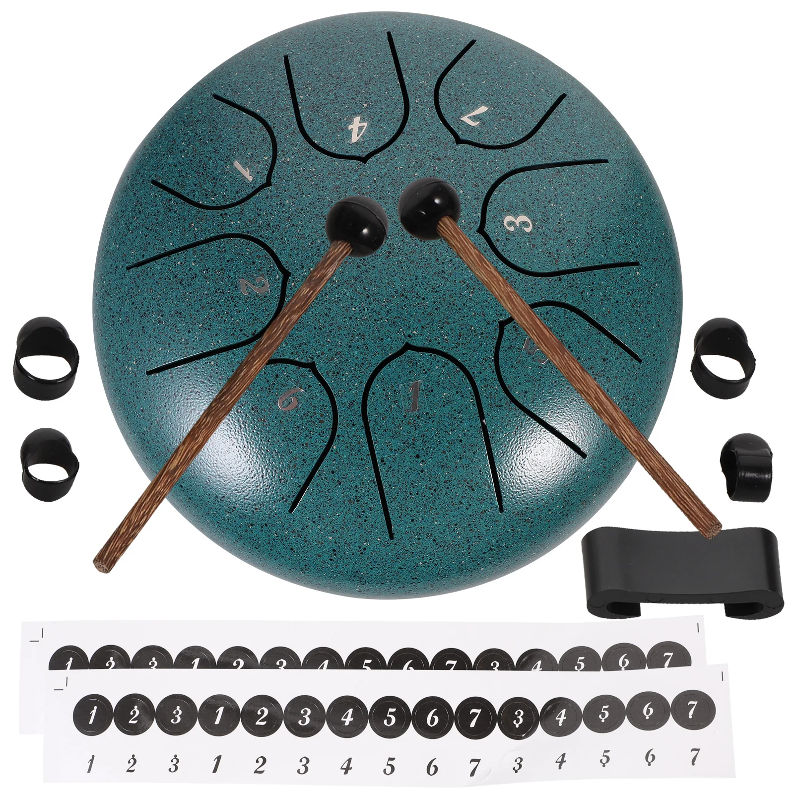 1セット 6インチ ロータスドラム 8音 スチールタングパーカッション楽器 音楽教育に最適 ハンドパンドラム