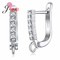 925 Sterling Silver AAA Cubic Zirconia DIY Charms Finding Earring Making Supplies Accessories Hook Jewelry High Quality