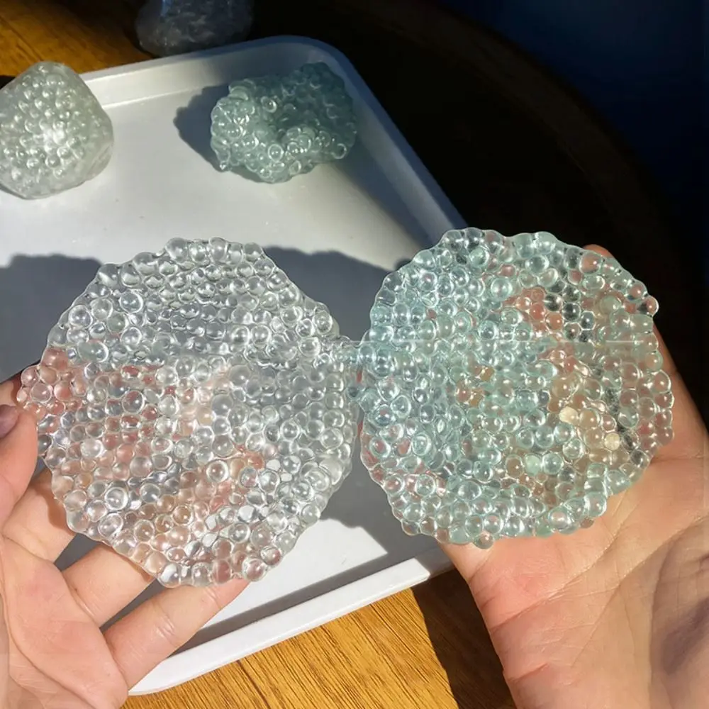 Transparante regenboogkralen knijpspeeltje Superzacht elastisch handgemaakt balknijpspeeltje Kleurrijk creatief langzaam rebound-speelgoed