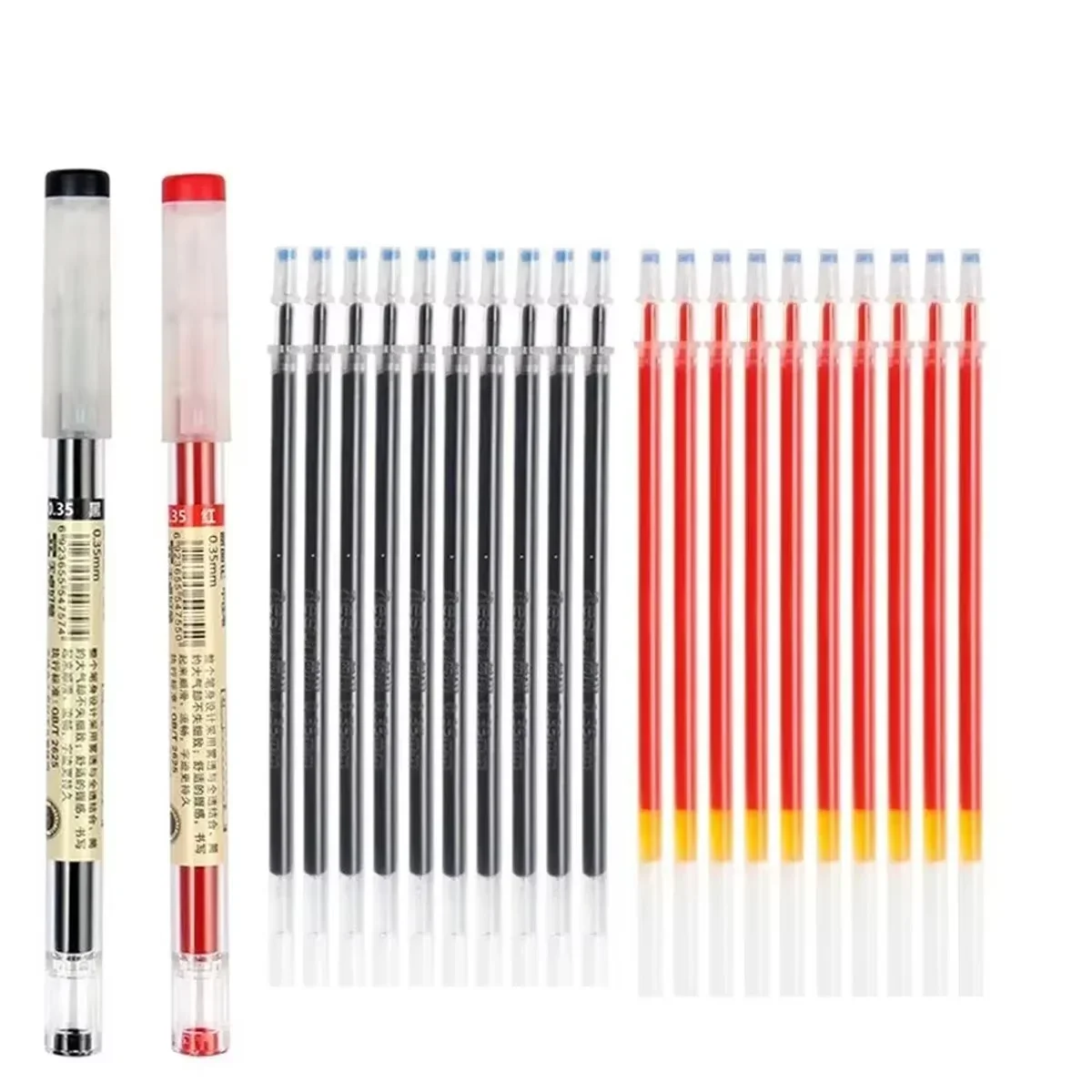 54-teiliges Set Japanische Feinschreibstifte 0,35mm Schwarz Blau Rot Tinte Gelstift Kugelschreiber Schule Büro Schüler Schreibwaren